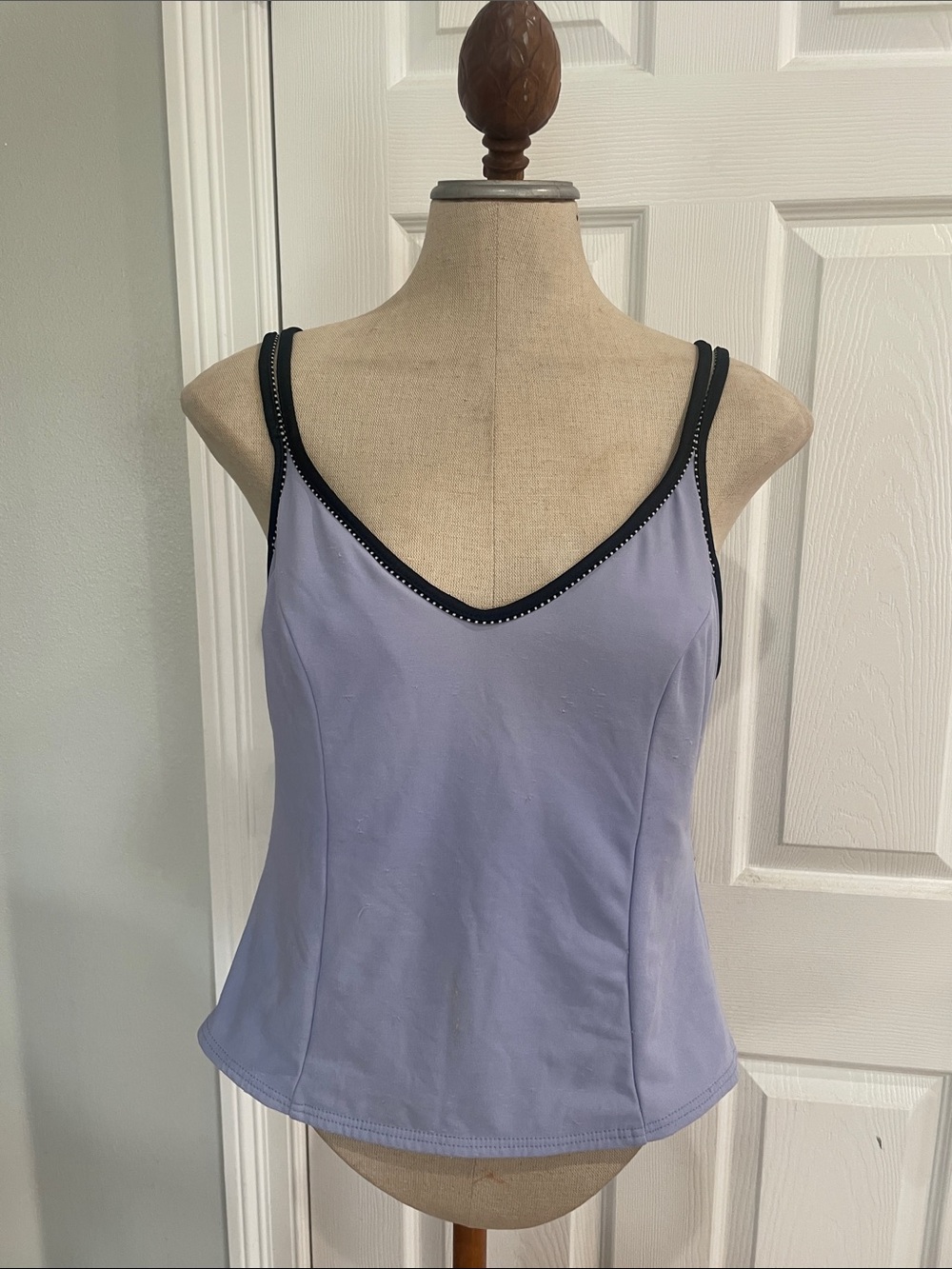 Miraclesuit tankini swimsuit top periwinkle blue shelf bra women’s size 12